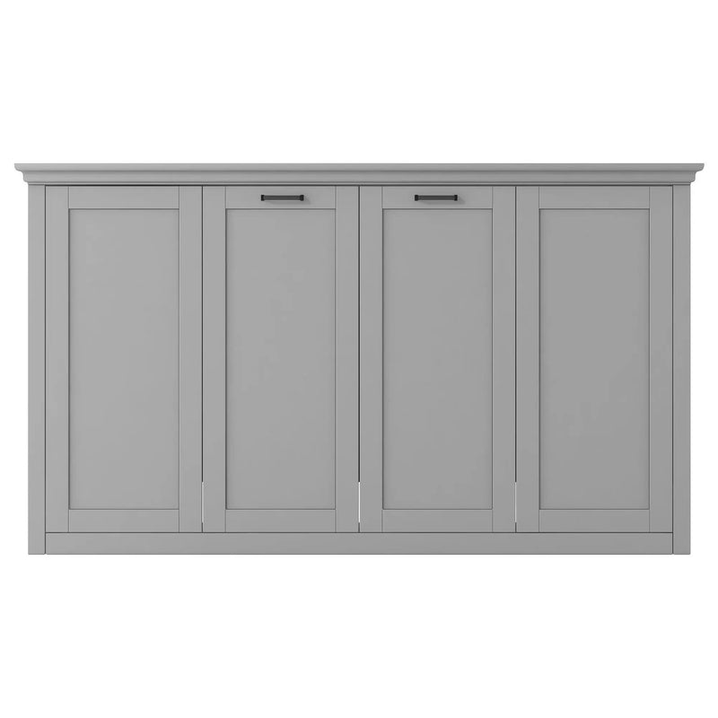 Twin Size Murphy Bed With Cabinet Storage - Gray by Unique Piece Furniture