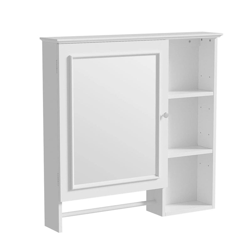 Wall Mounted Bathroom Storage Cabinet, Medicine Cabinets With Large Mirror Door, Adjustable Shelves And Three Open Storage Levels(Not Include Bathroom Vanity) by HouseOfZazla