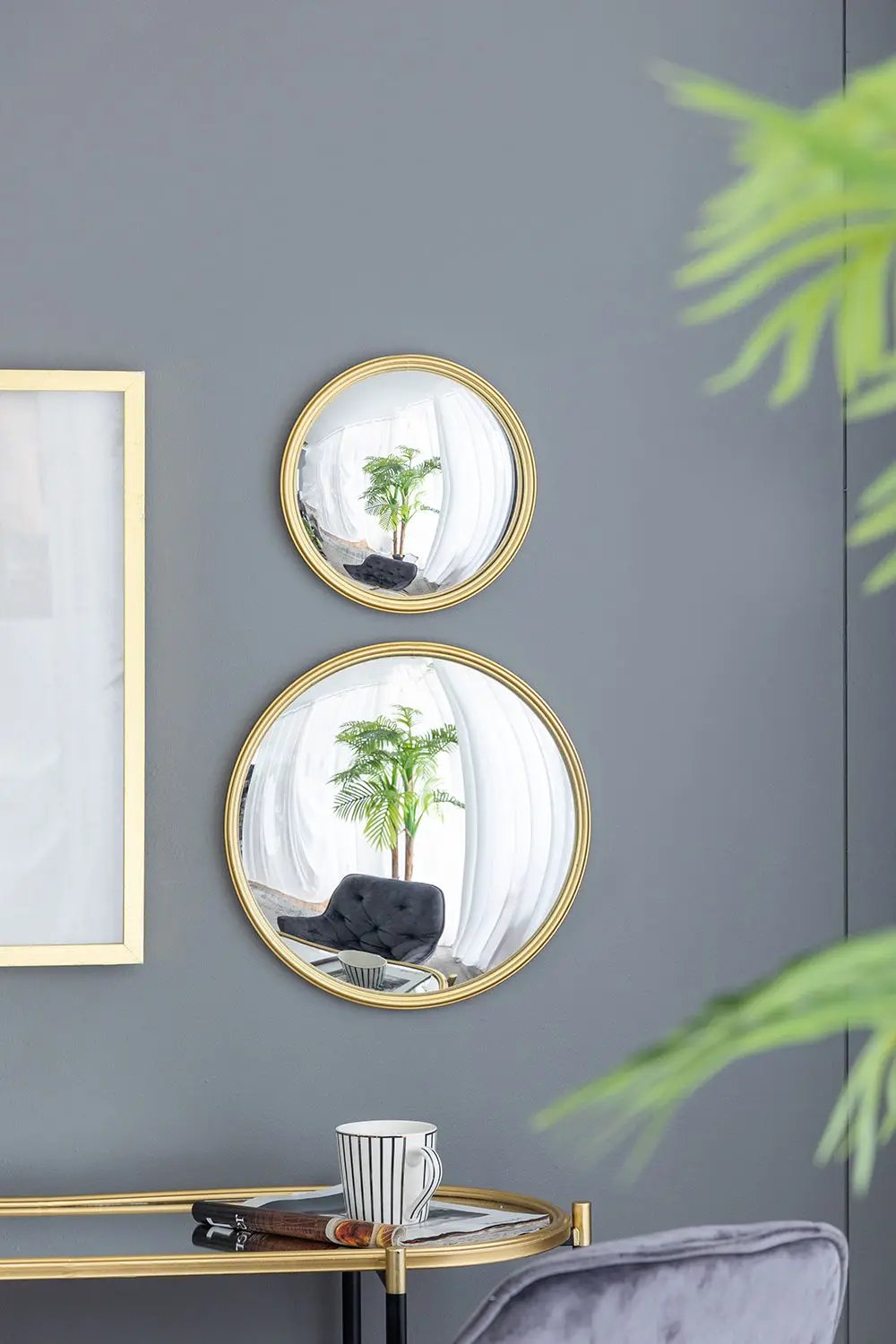 Round Mirror, Circle Mirror With Iron Frame For Living Room Bedroom Vanity Entryway Hallway by HouseOfZazla