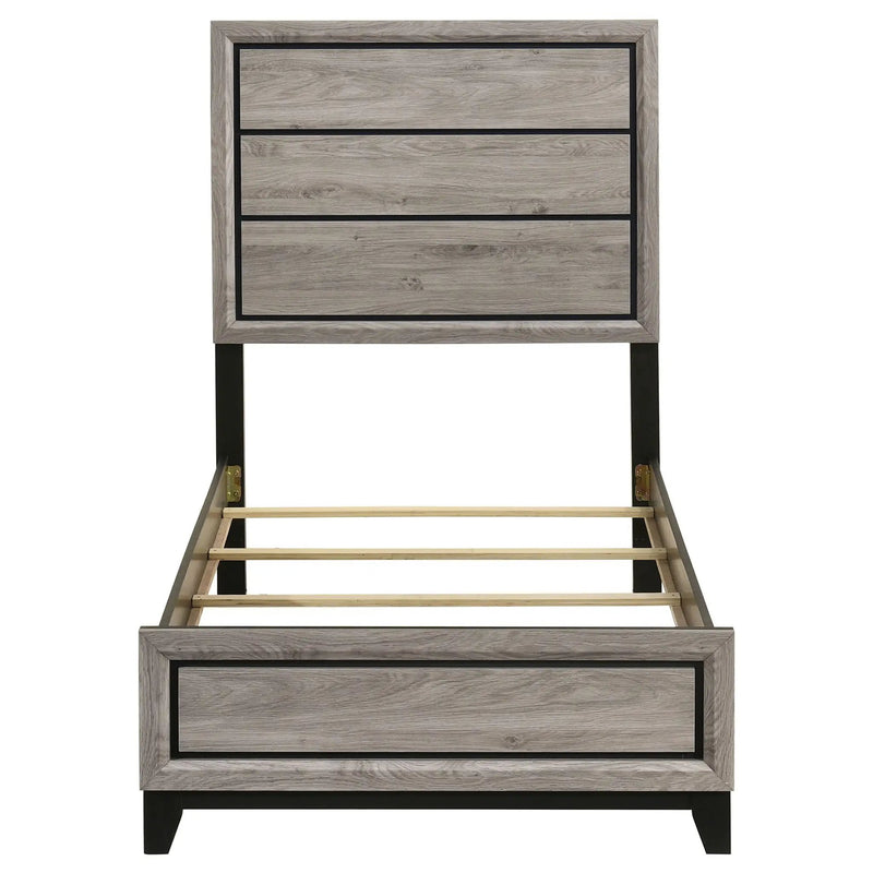 Watson Wood Twin Panel Bed Light Taupe by Unique Piece Furniture