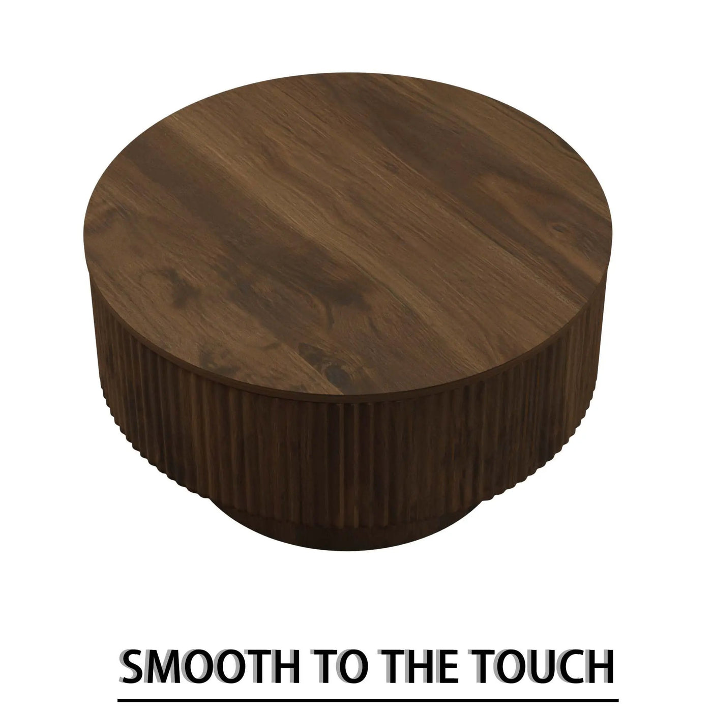 Modern Circular Coffee Table With Stripe Design And Storage Space by HouseOfZazla
