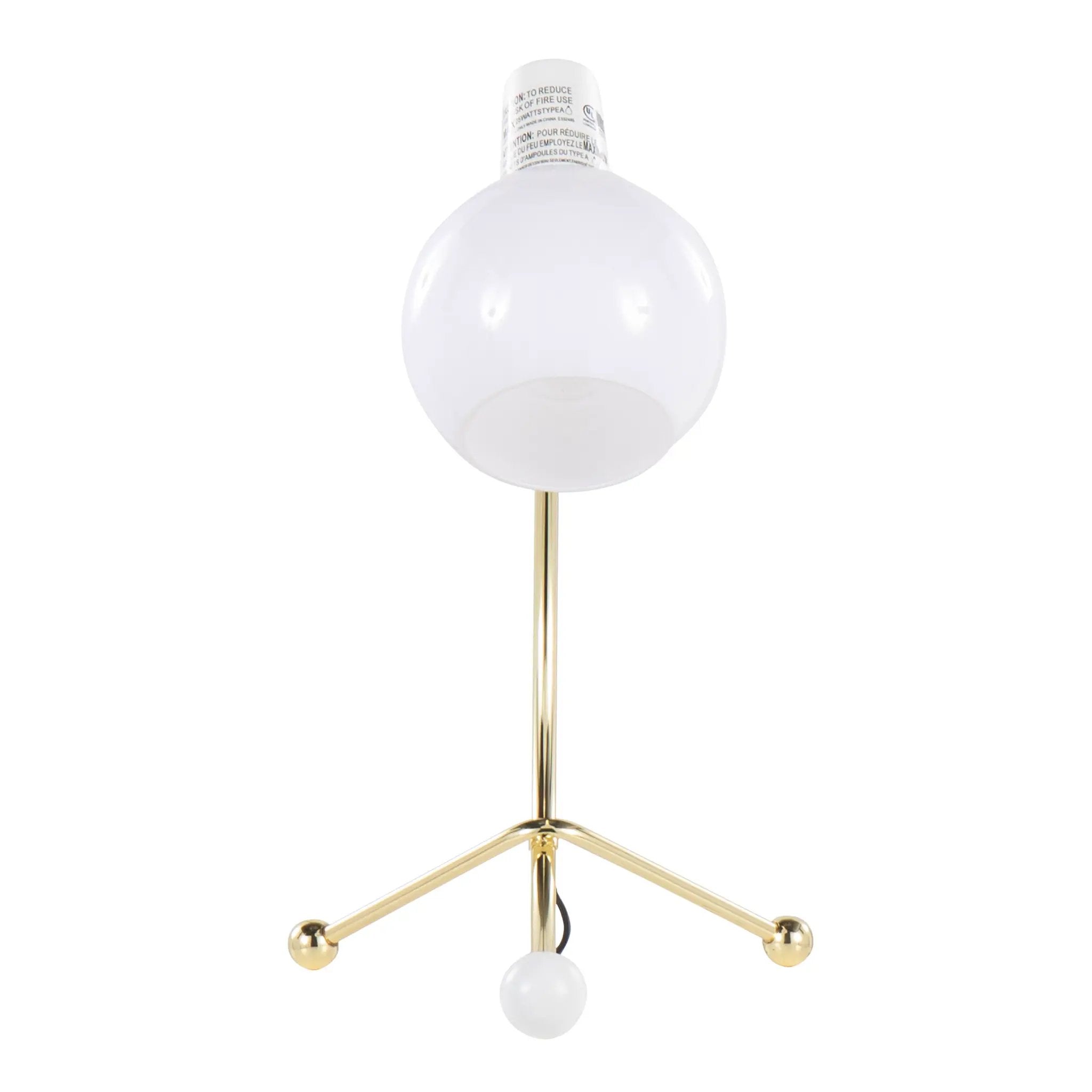 Eileen Contemporary Task Lamp in Gold Metal and White Shade by HouseOfZazla