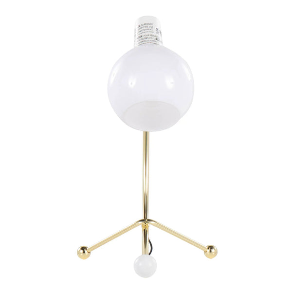 Eileen Contemporary Task Lamp in Gold Metal and White Shade