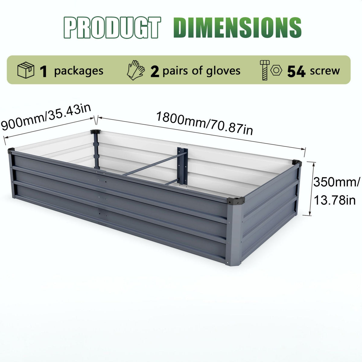 Large Galvanized Steel Garden Bed with Open-Bottom Drainage - Dark Gray, photo 25 of 29