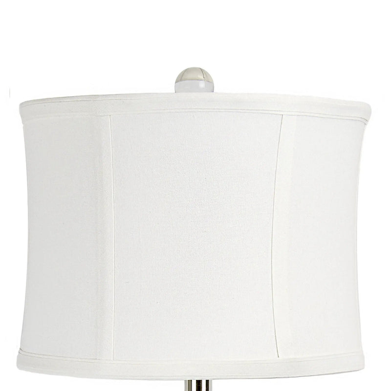 Diamond - Torch Contemporary Crystal Table Lamp (Set of 2) - Clear / Off White / Polished Nickel by HouseOfZazla