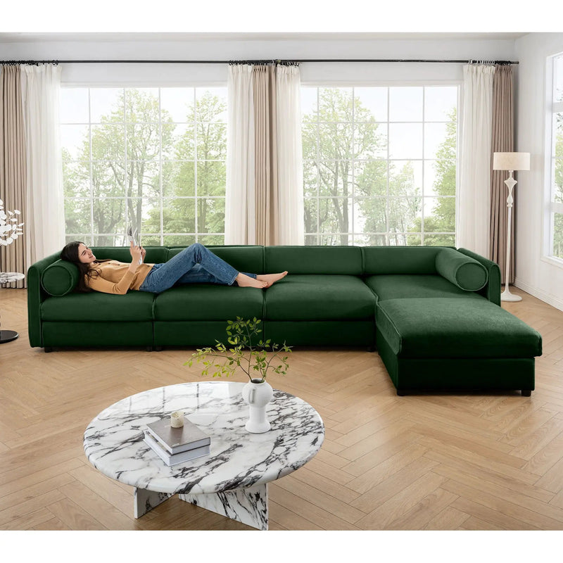 Contemporary Elegant Sofa With Storage And Ottoman by Unique Piece Furniture