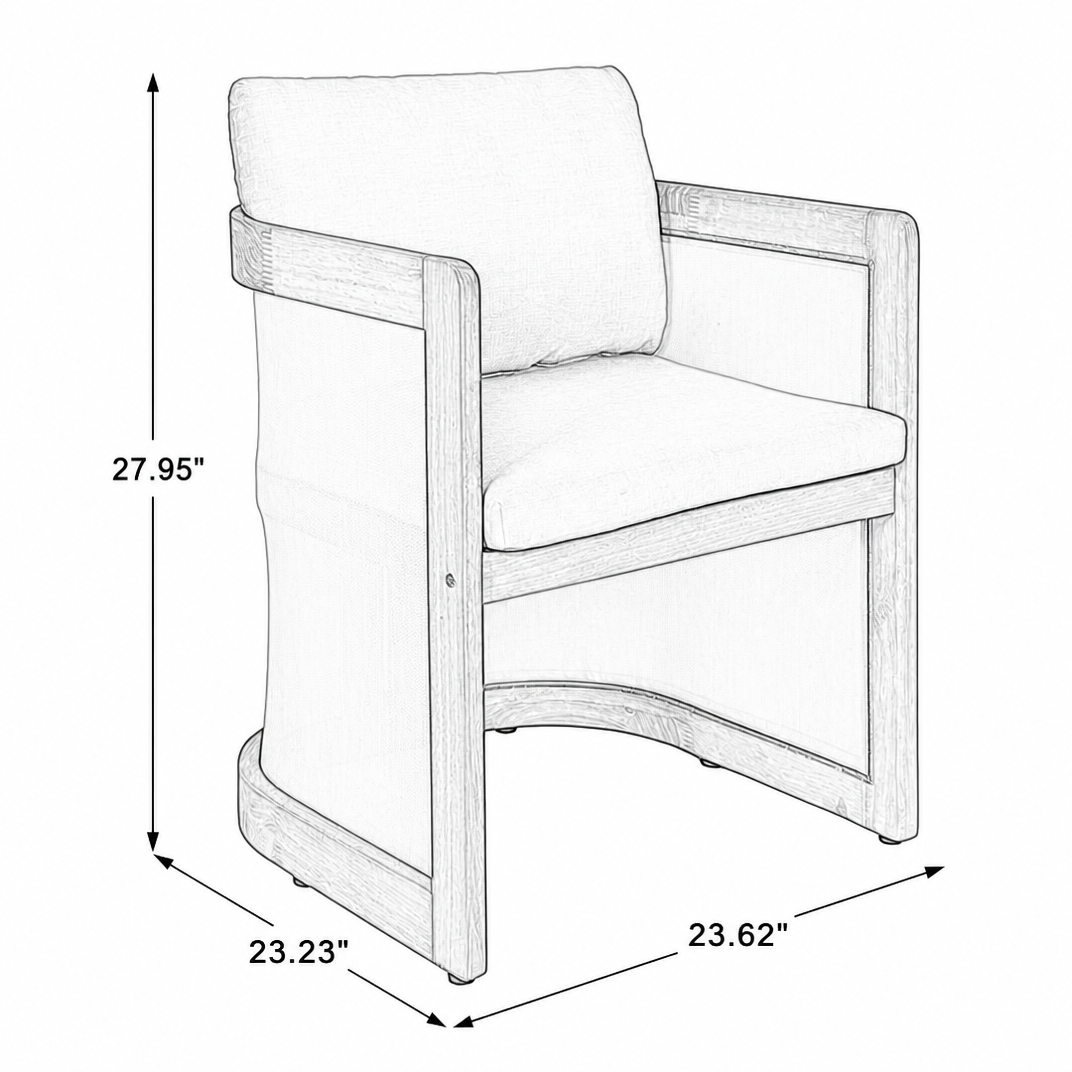 Set of 2 Outdoor Patio Dining Armchairs, photo 5 of 10
