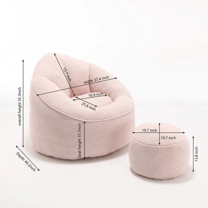 Bedding Bean Bag Sofa Chair High Pressure Foam With Footrest by HouseOfZazla