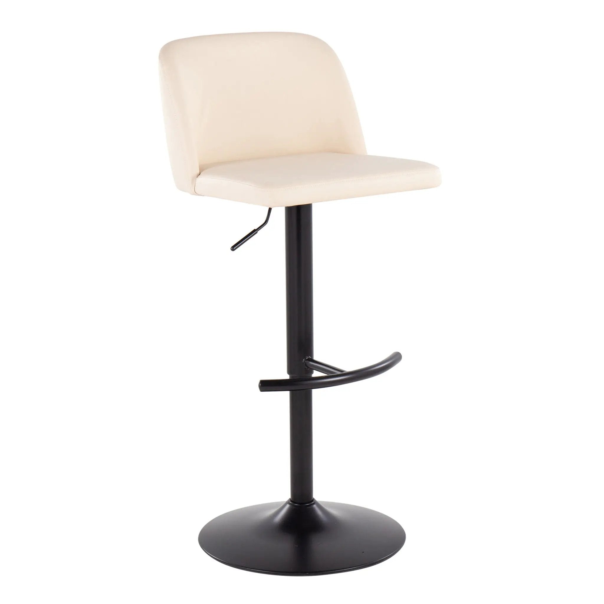 Toriano - Contemporary Adjustable Bar Stool With Rounded T Footrest (Set of 2) by Unique Piece Furniture