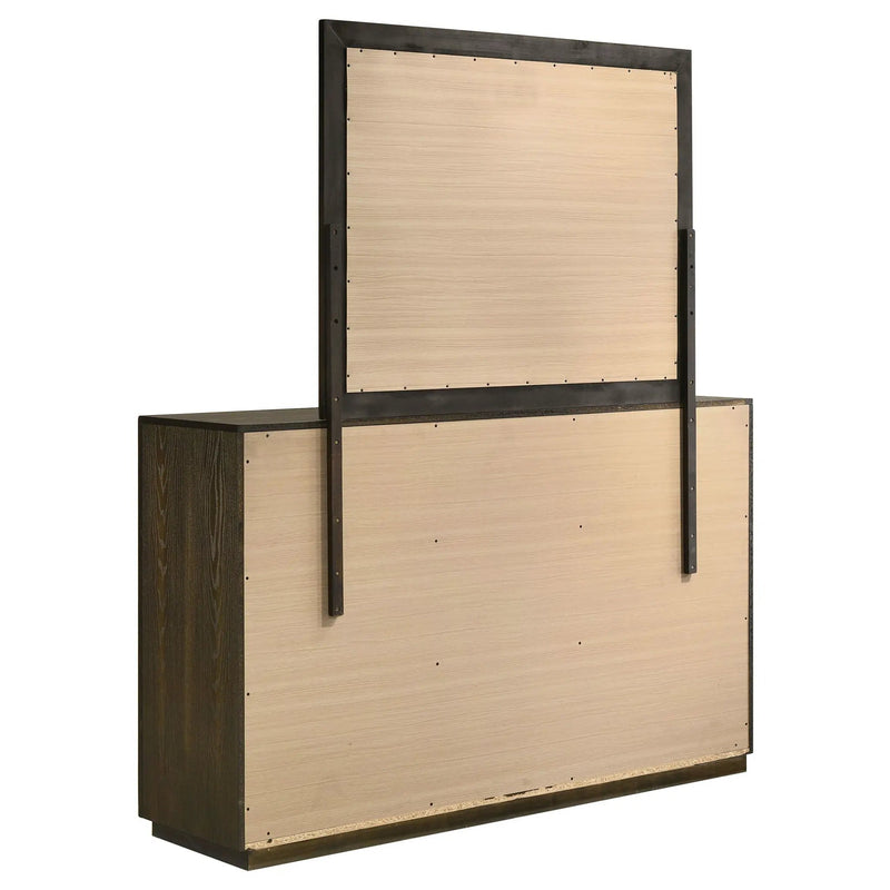 Atlas 7-drawer Bedroom Dresser and Mirror Set Dark Oak by Unique Piece Furniture