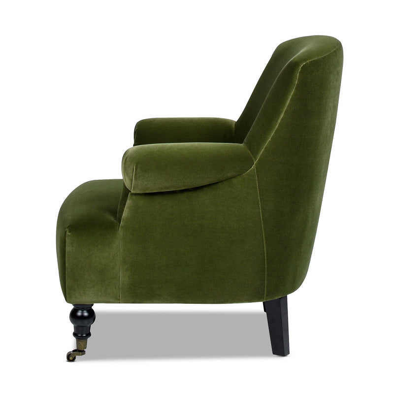 Pleated Sock Arm Accent Armchair with Supportive Seating - Green, photo 5 of 7