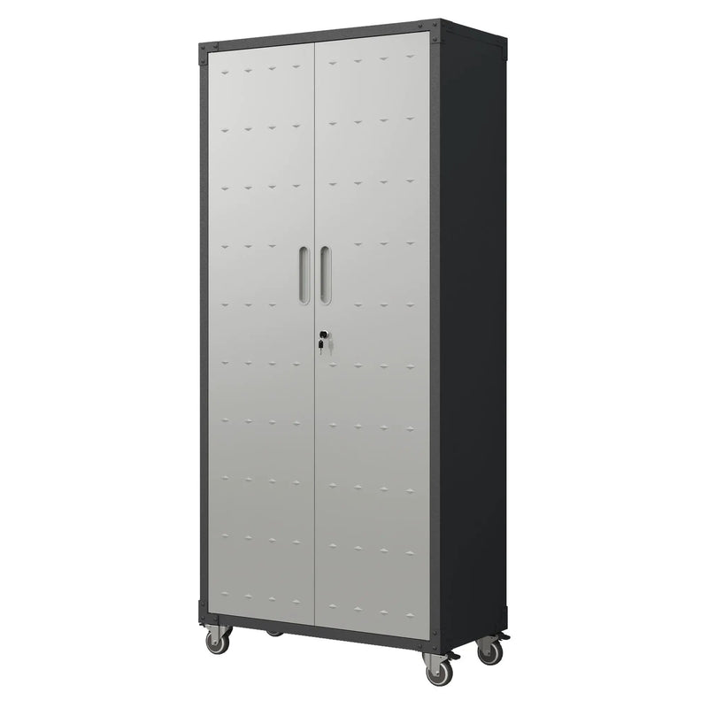 Metal Garage Storage Cabinet With Wheels Heavy Duty Tool Storage Cabinet - Brushed Nickel by HouseOfZazla