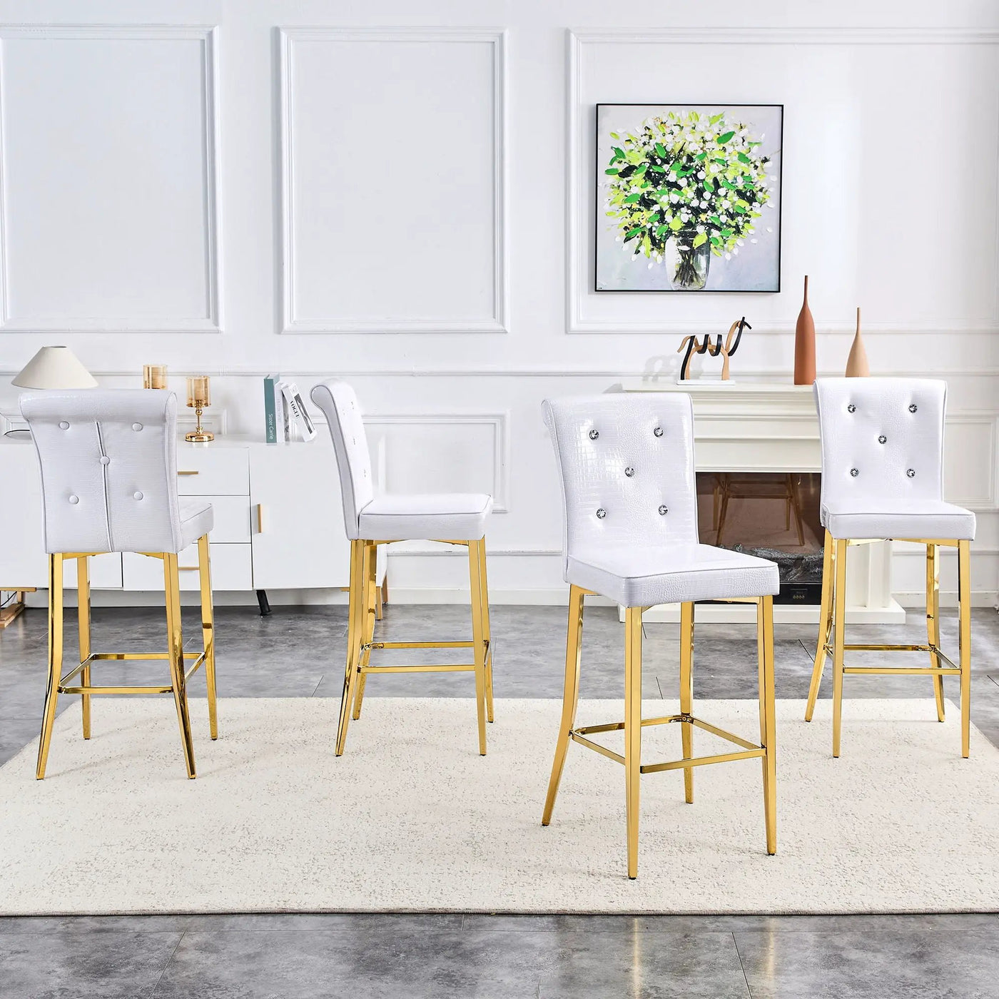 Bar Chairs With Crystal Clasp Design (Set of 2) by HouseOfZazla