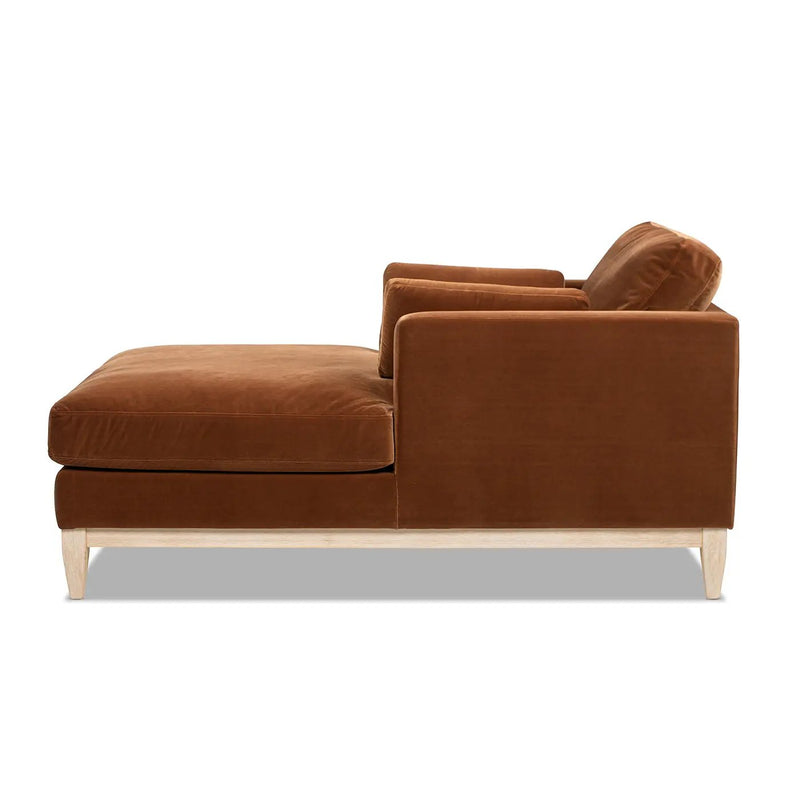 Knox 65" Modern Farmhouse Chaise Lounge Chair, Burnt by HouseOfZazla