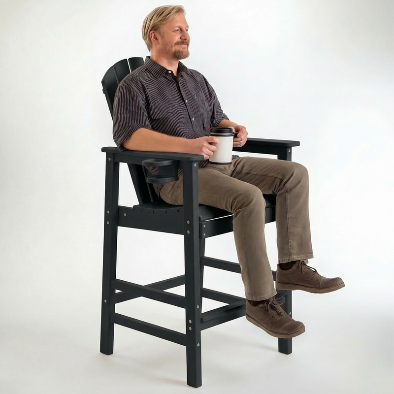 HDPE Bar Height Adirondack Chair with Cup Holder, photo 3 of 10