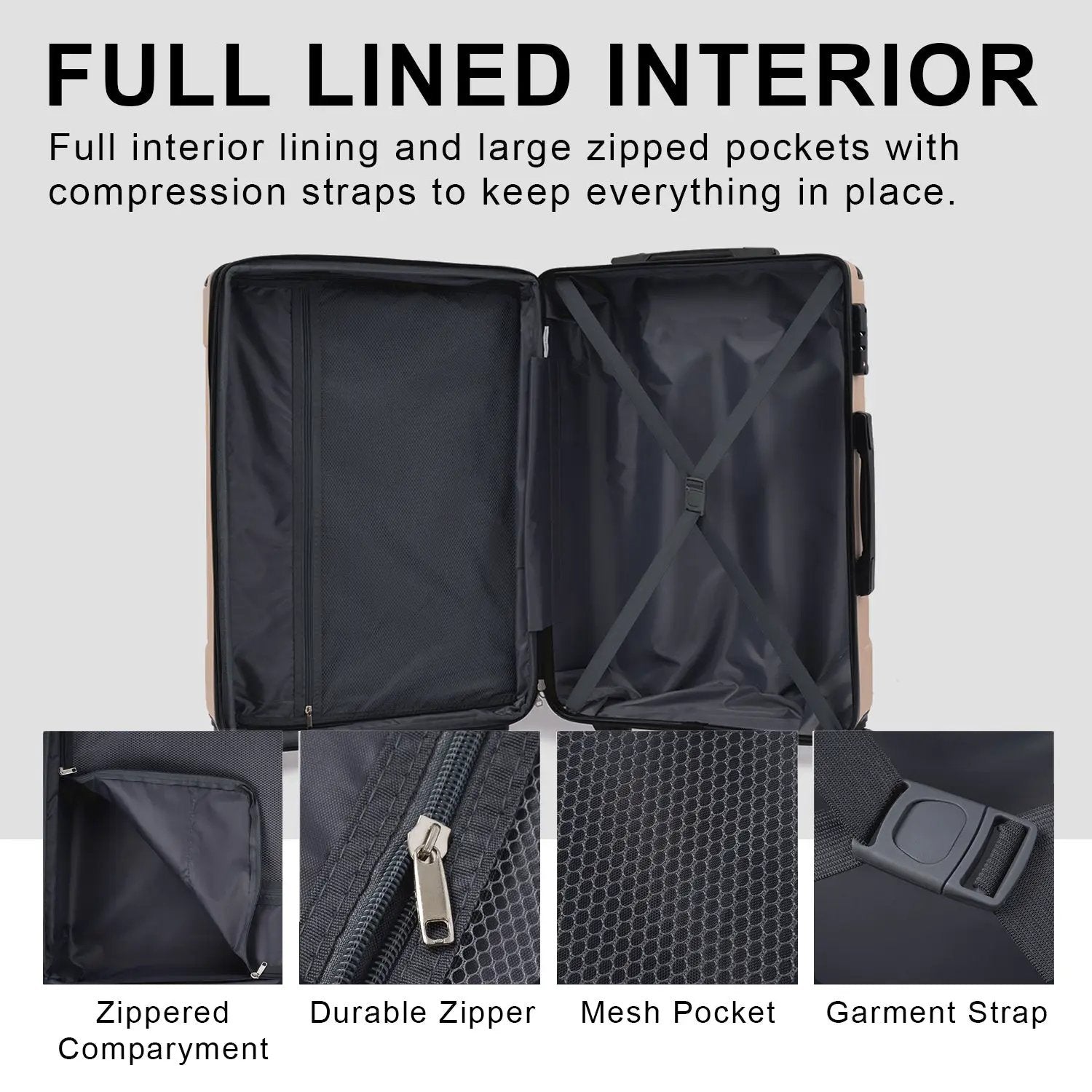 Lightweight Durable ABS Hardshell Luggage by HouseOfZazla