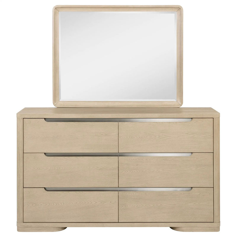 Ladera 6-drawer Bedroom Dresser and Mirror Light Elm by Unique Piece Furniture