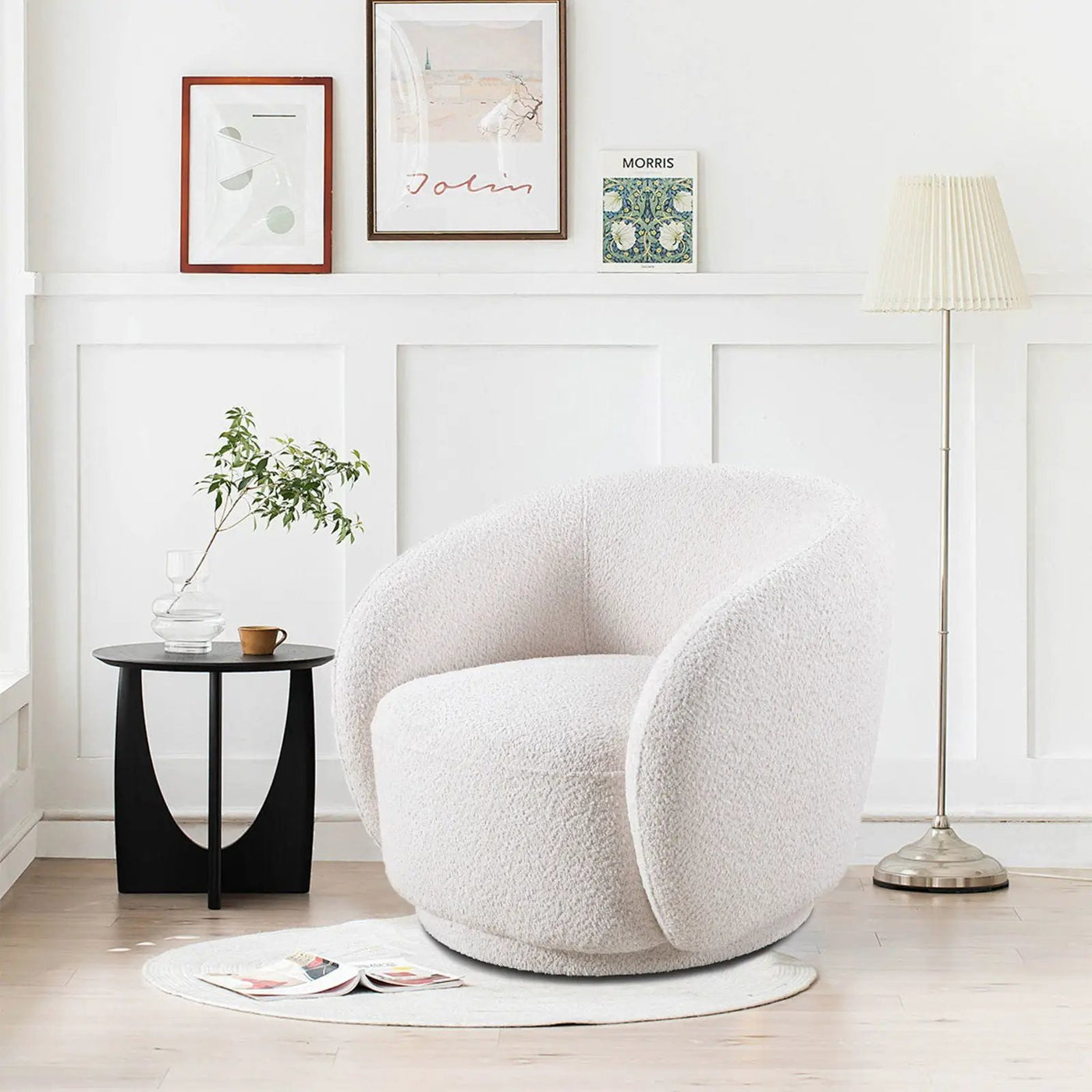 Swivel Accent Upholstered Barrel Chair by HouseOfZazla