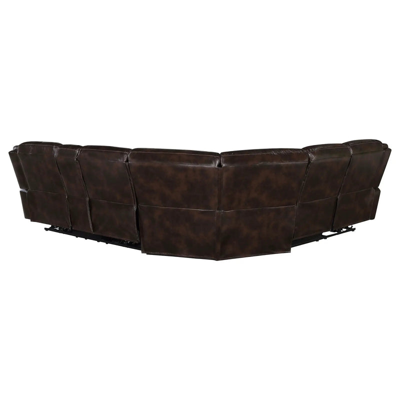 Sycamore Upholstered Power Reclining Sectional Sofa Brown by Unique Piece Furniture