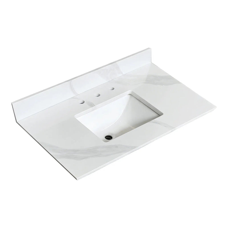 37-Inch Quartz Bathroom Vanity Top by HouseOfZazla