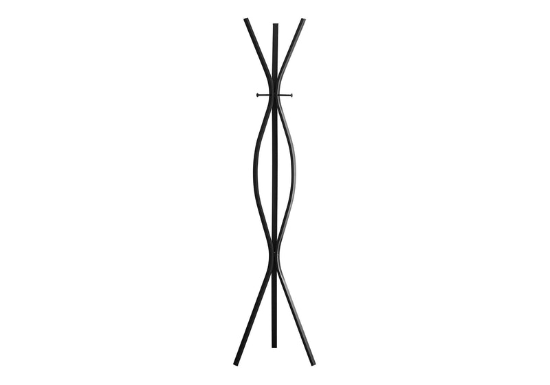Black Metal Freestanding Coat Rack with 3 Hooks - Entryway, photo 3 of 4