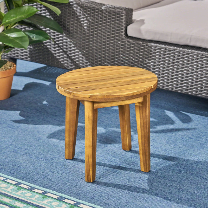 Outdoor Acacia Wood Side Table With Weather Resistance by HouseOfZazla