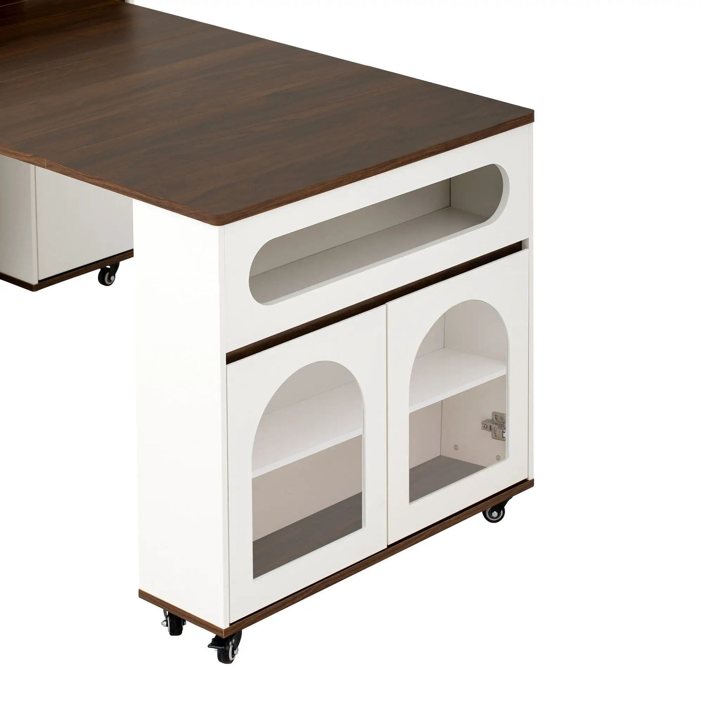 Extendable Dining Table With Folding Top, Rolling Kitchen Island With Drawers And Power Outlet by HouseOfZazla
