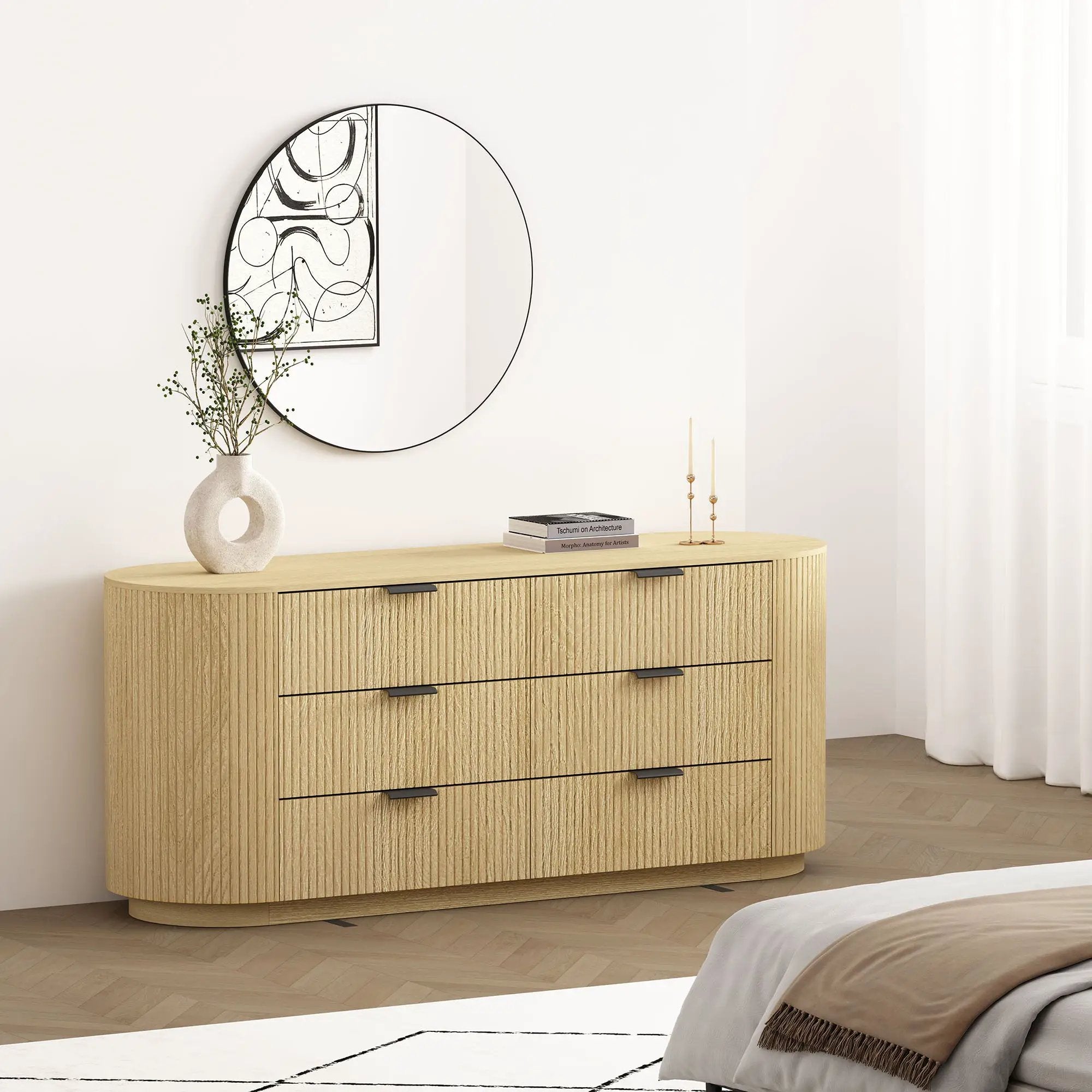 Olivia - Dresser With 6 Drawers - Oak by HouseOfZazla