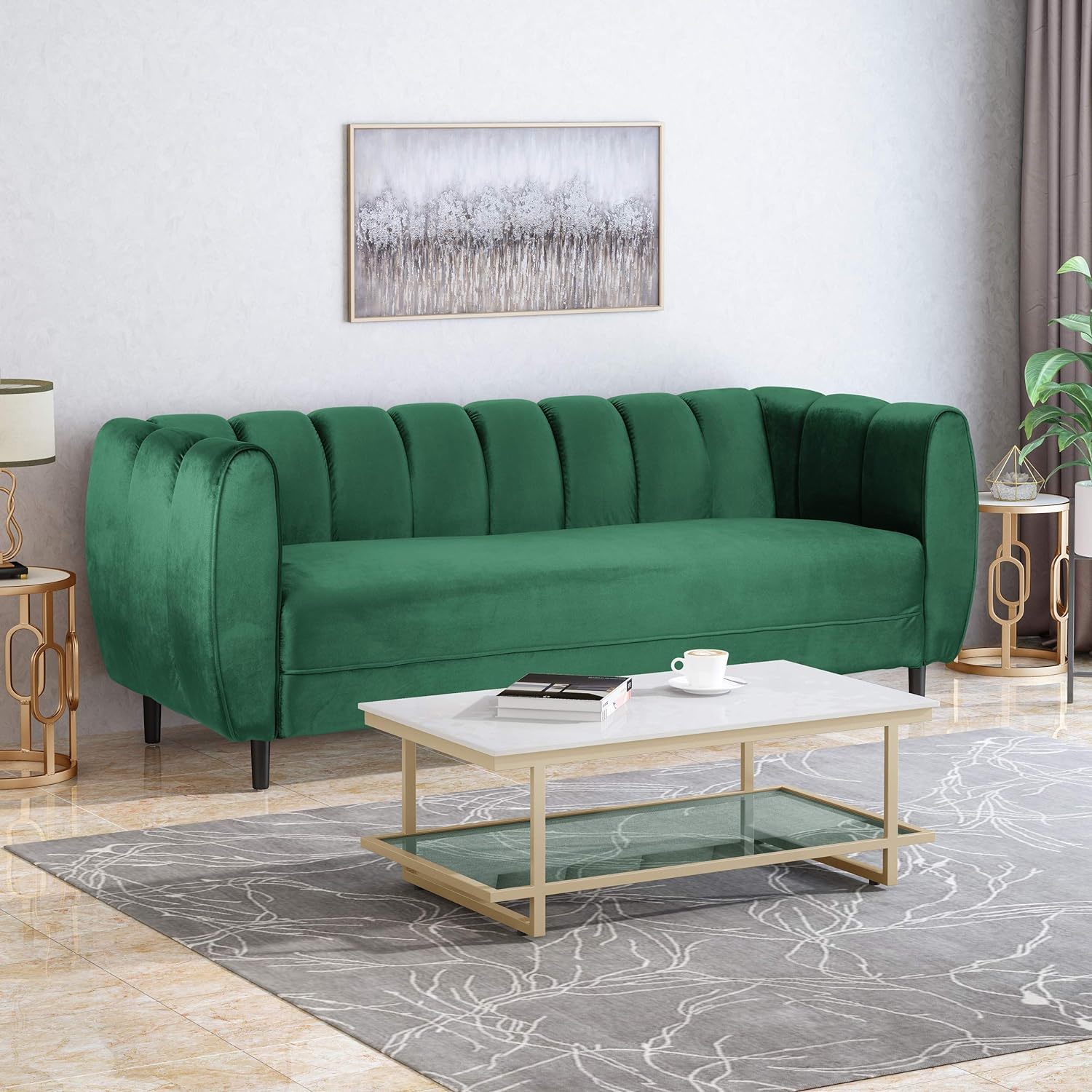 Miranda - Modern Glam 3 Seater Sofa by HouseOfZazla