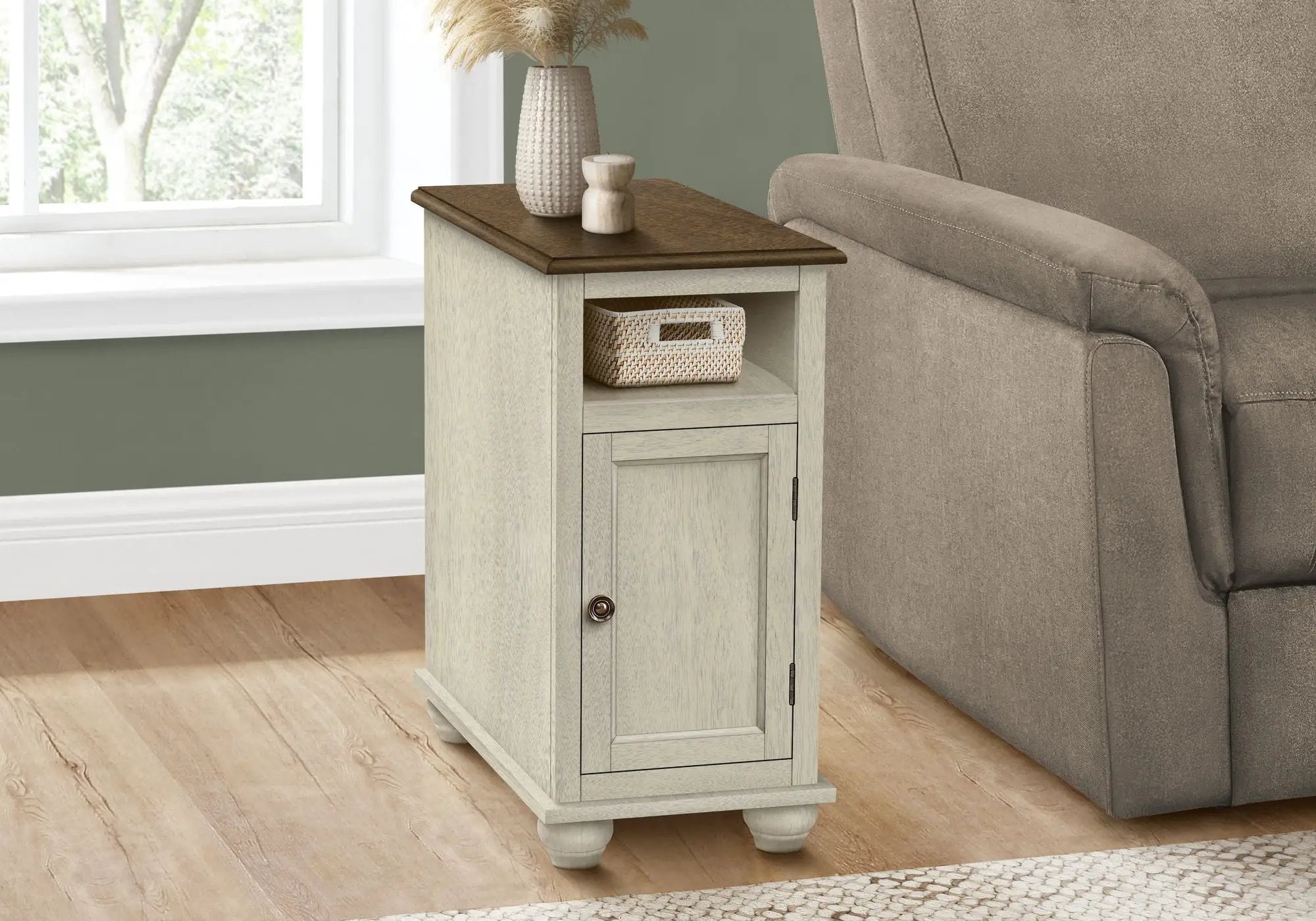 Accent End Table, Storage, Traditional - White by HouseOfZazla