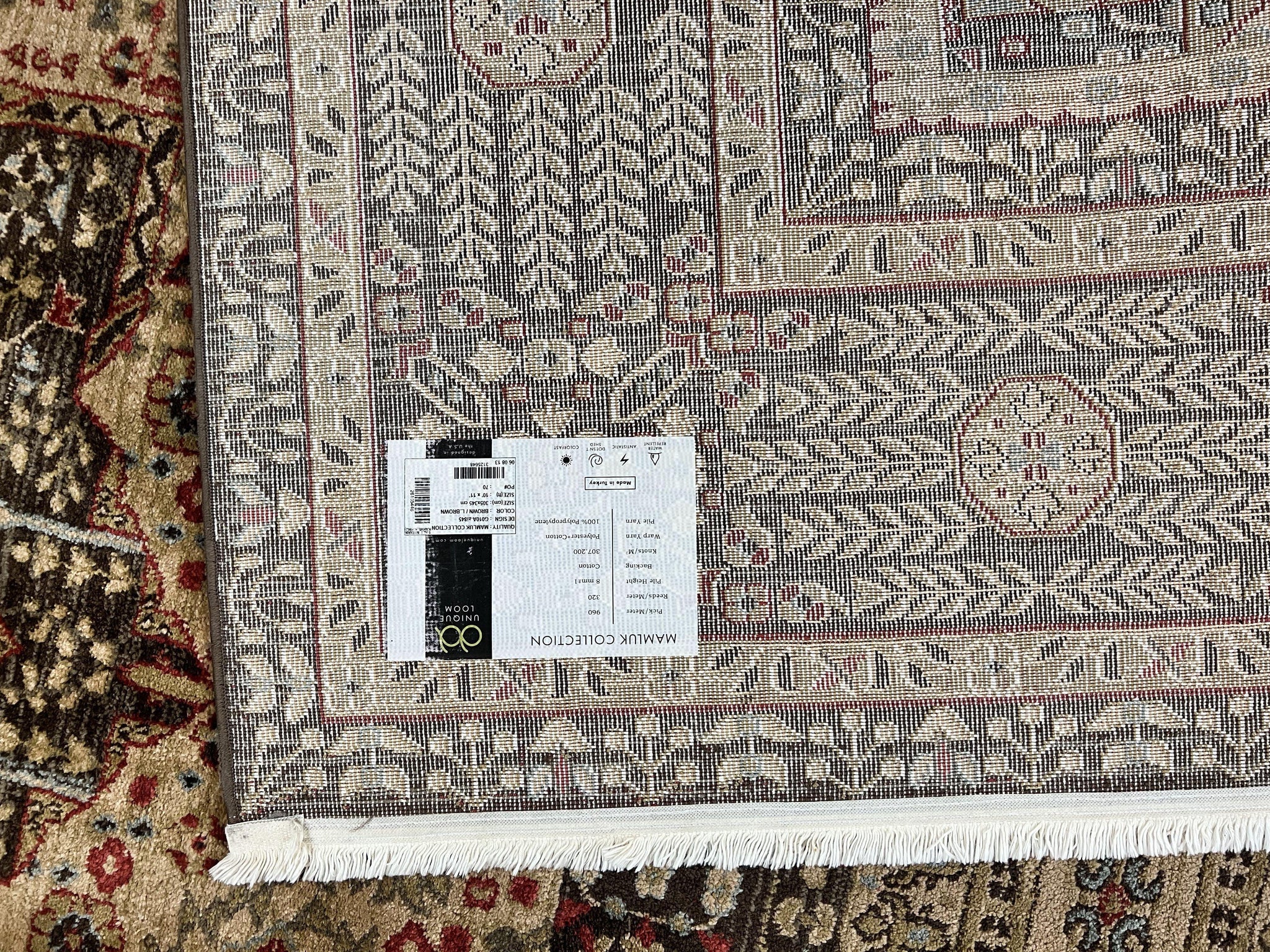 Room Sized Oriental Rug 10x11, Power Loomed Carpet, Tan Brown, Unique Loom by Jewel Rugs