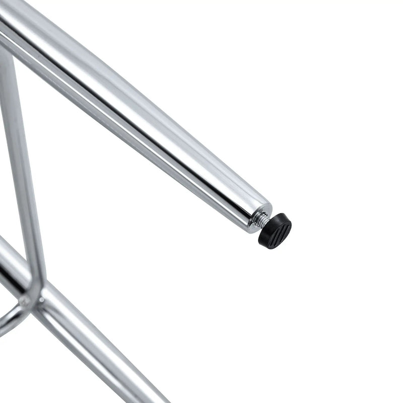 Modern Bar Chair Set Streamlined Backrest Metal Legs 2 Pieces - Black / Silver by Unique Piece Furniture
