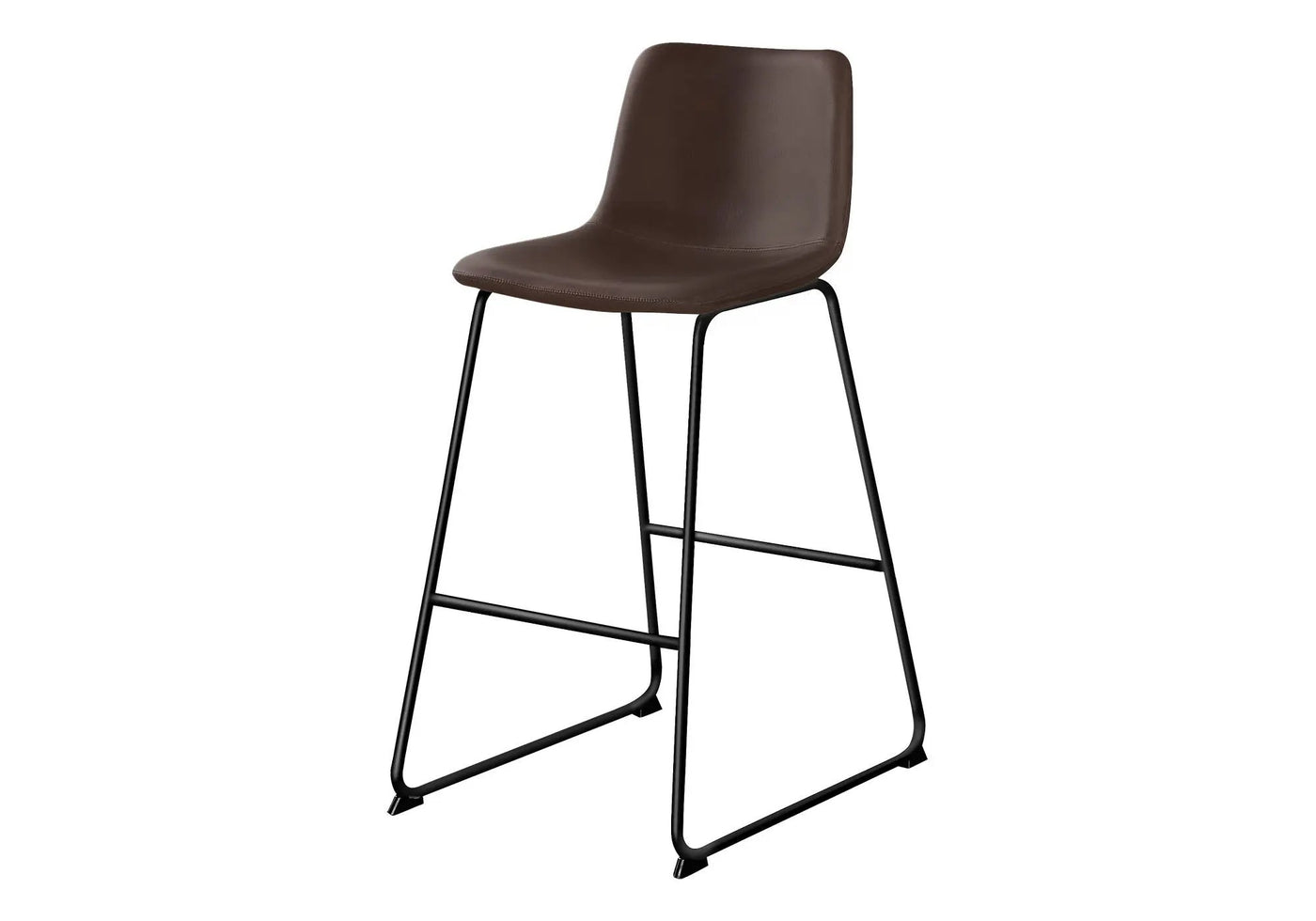 Bar Height Office Chair with Curved Backrest and Leather-Look Upholstery by HouseOfZazla