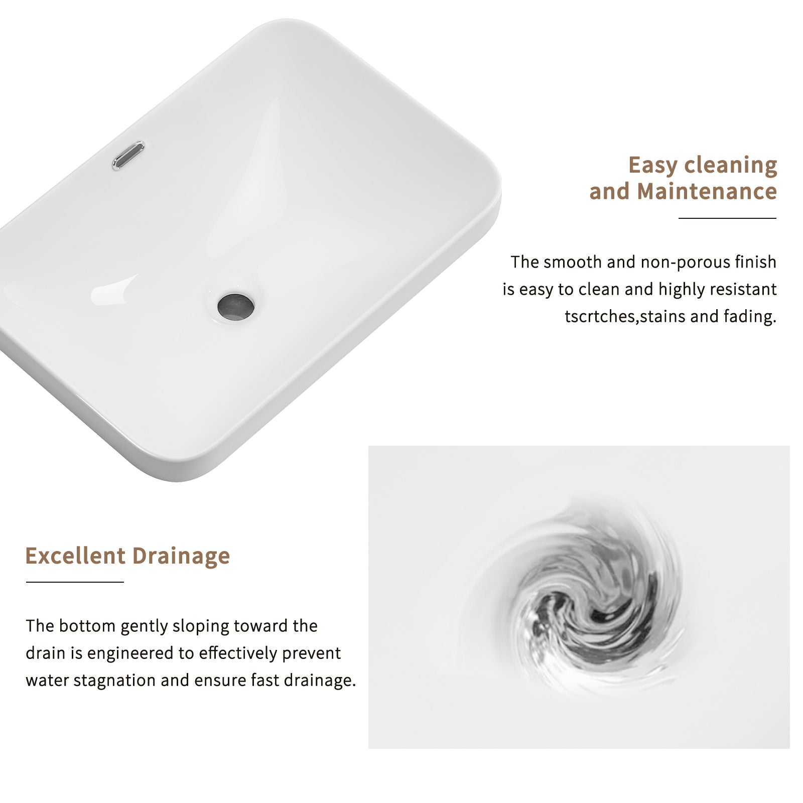 Undermount Bathroom Sink, Vessel Basin For Vanity Countertop - Milk White by HouseOfZazla