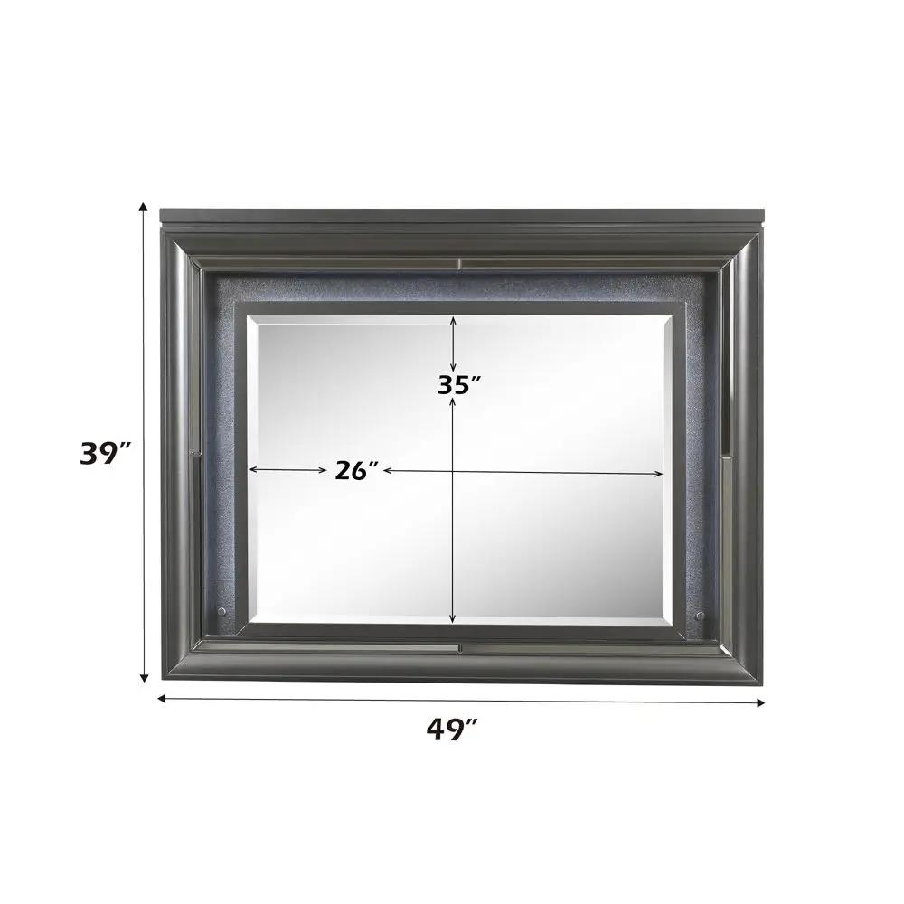 Sawyer - Mirror With LED - Metallic Gray by Unique Piece Furniture