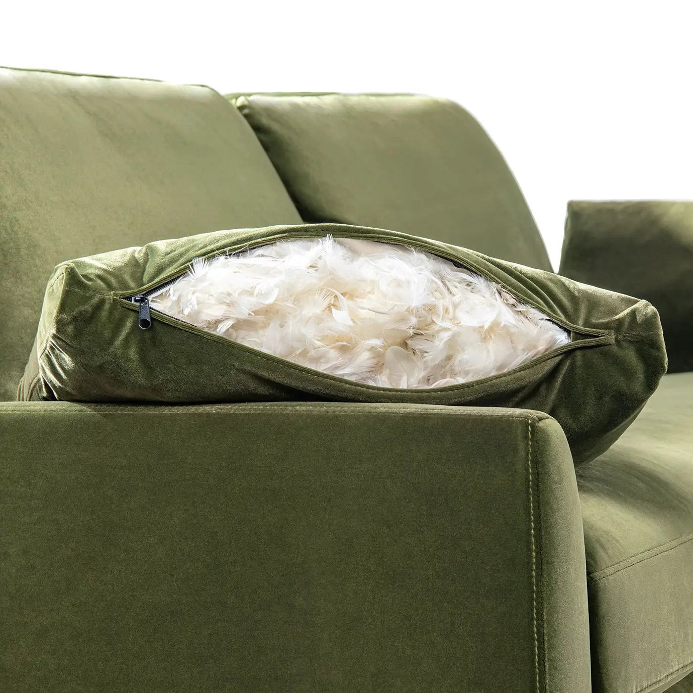 Pasadena - Wide Modern Farmhouse Accent Arm Chair - Olive Green by HouseOfZazla