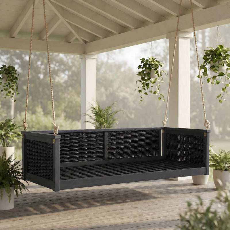 TOPMAX Outdoor Classic Solid Wood Twin Size Swing Bed by HouseOfZazla