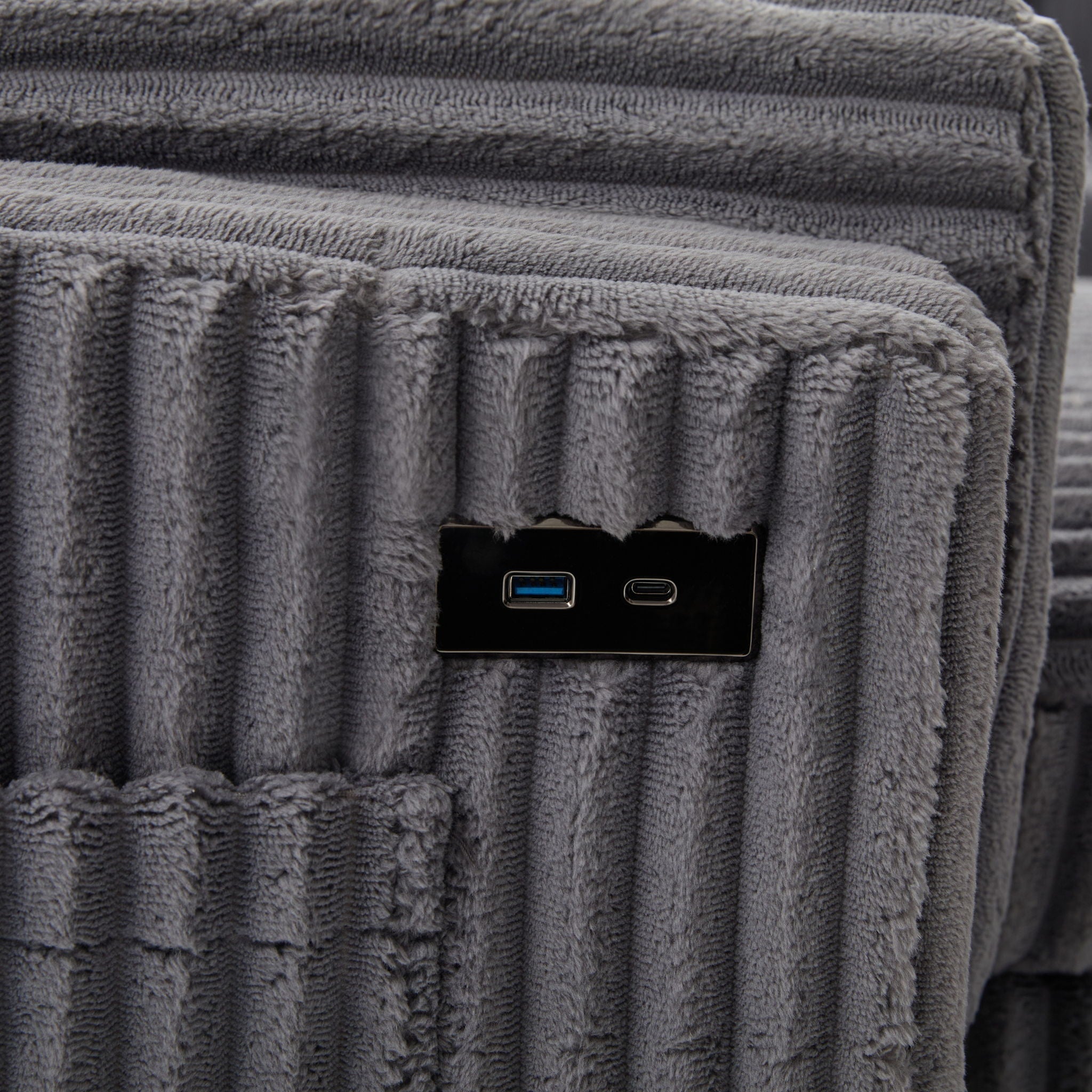 Convertible U-Shaped Sectional Sofa Bed With USB Ports And Storage by HouseOfZazla