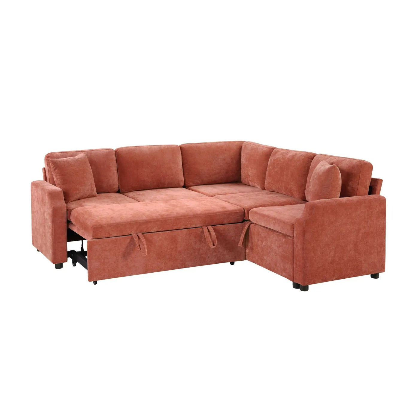 Modern L Shaped Sectional Sofa Bed With Hidden Storage Upholstery by HouseOfZazla