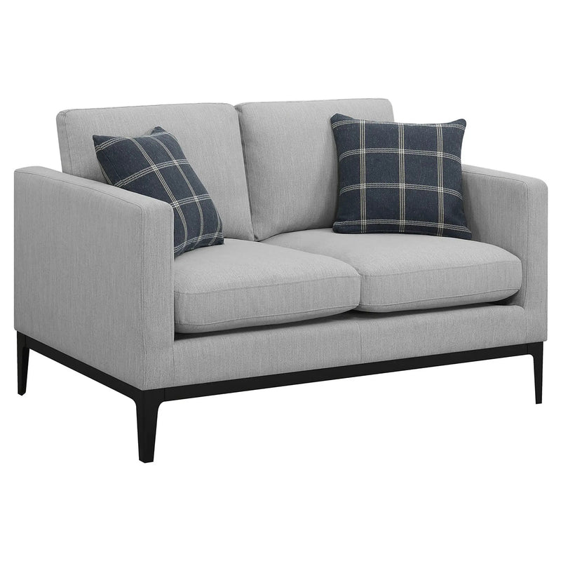 Apperson 2-piece Upholstered Track Arm Sofa Set Light Grey by Unique Piece Furniture