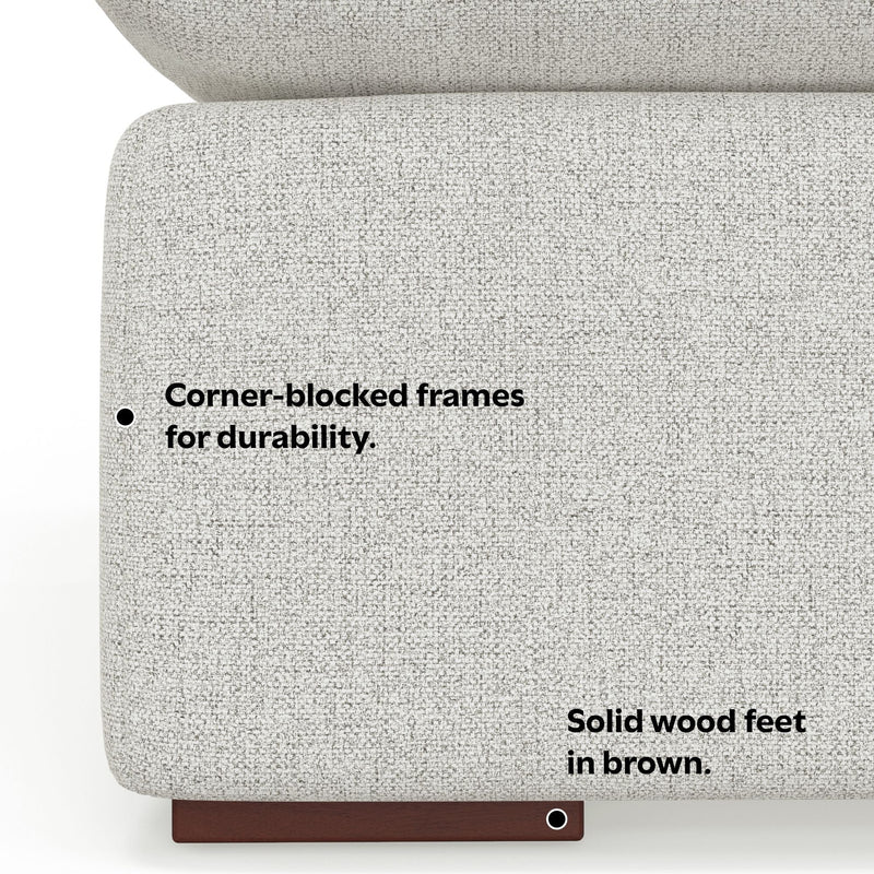 Jasmine - Left Arm Sofa Module - Gray by HouseOfZazla