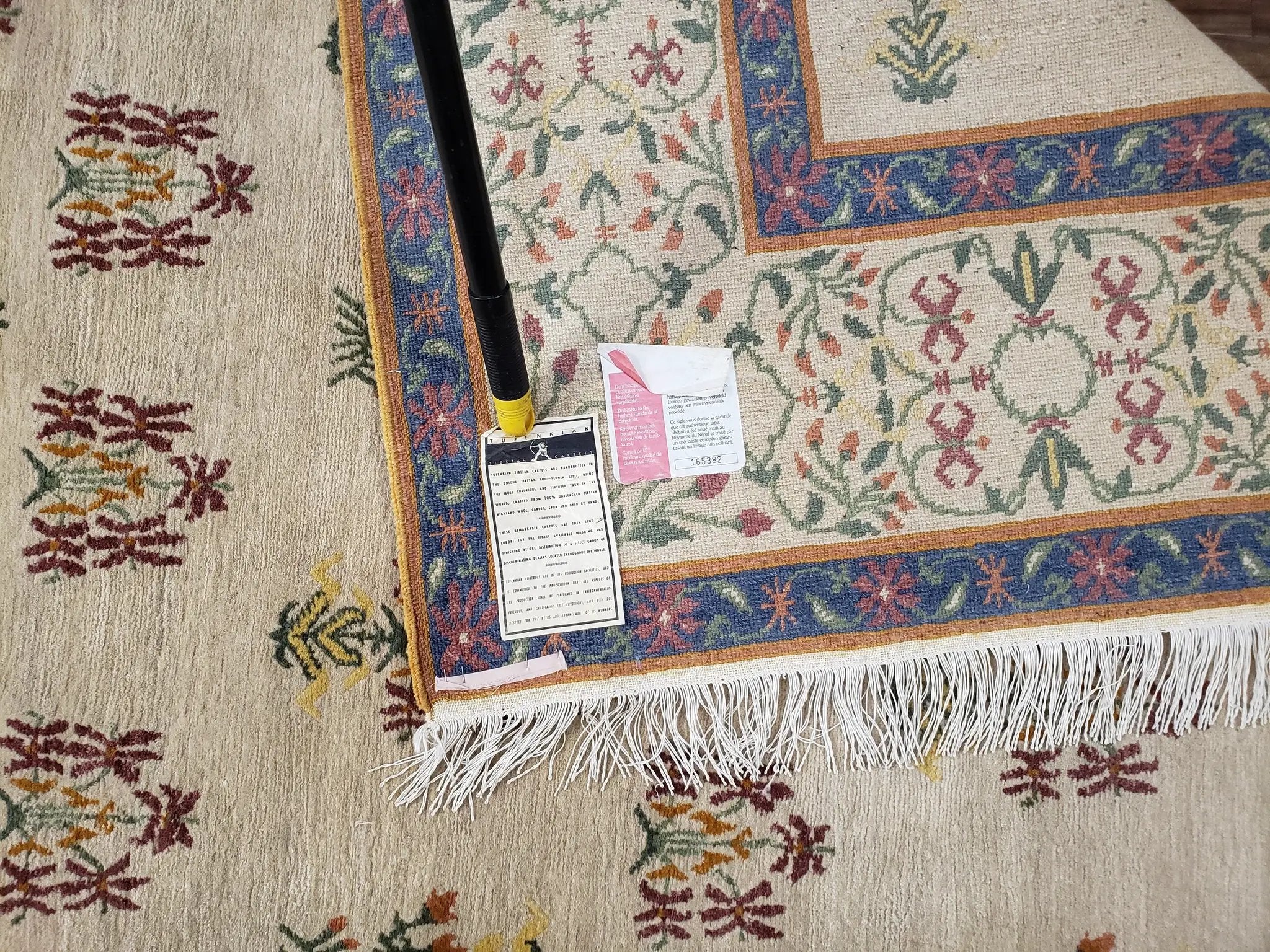 Tufenkian Rug 5.9 x 8.6, Tibetan Nepalese Rug, Hand Knotted, Soft Shiny Wool, Repeated Motifs, Contemporary Modern, Area Rug 6x9, Vintage by Jewel Rugs