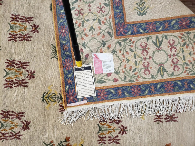 Tufenkian Rug 5.9 x 8.6, Tibetan Nepalese Rug, Hand Knotted, Soft Shiny Wool, Repeated Motifs, Contemporary Modern, Area Rug 6x9, Vintage by Jewel Rugs