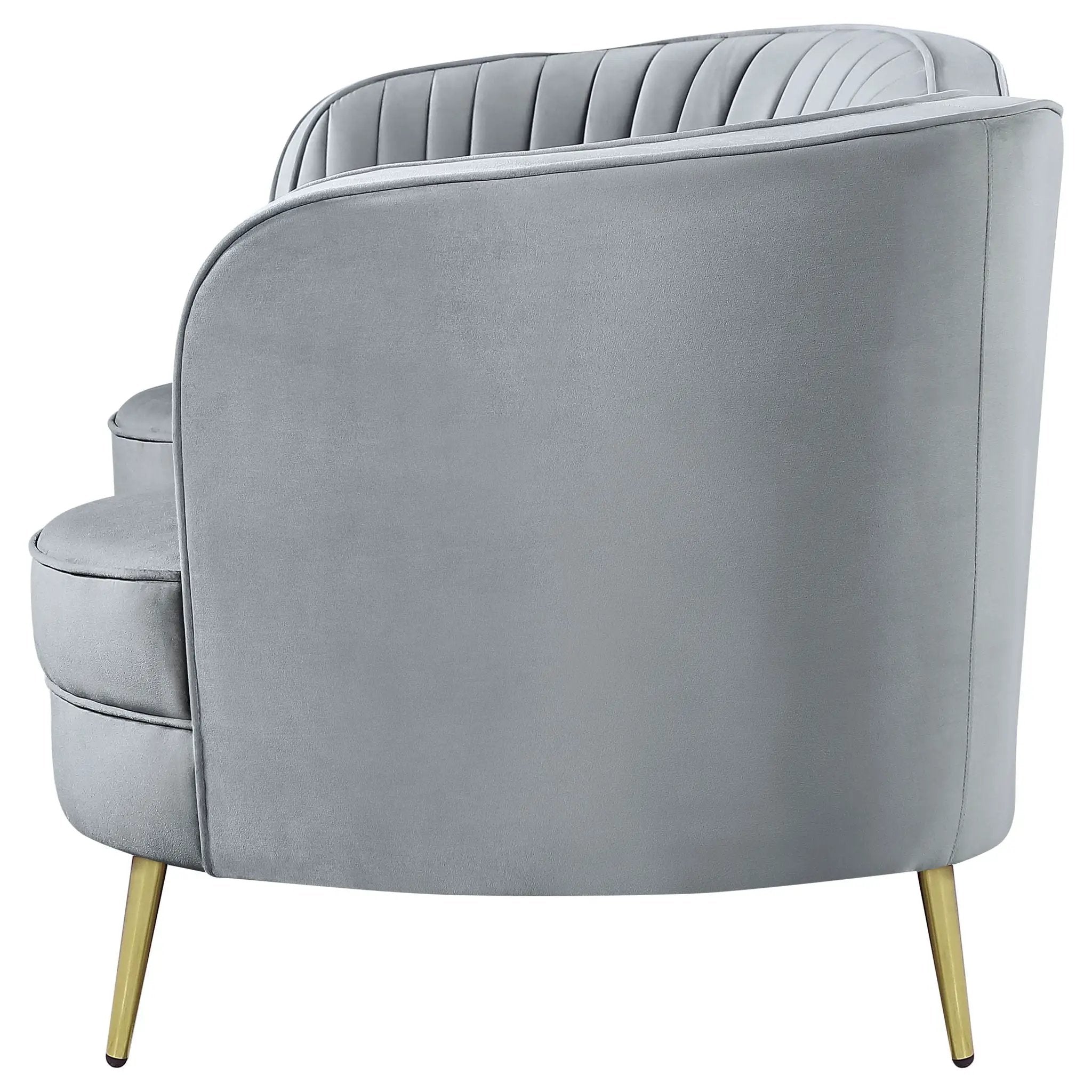 Sophia Upholstered Channel Tufted Loveseat Grey by Unique Piece Furniture