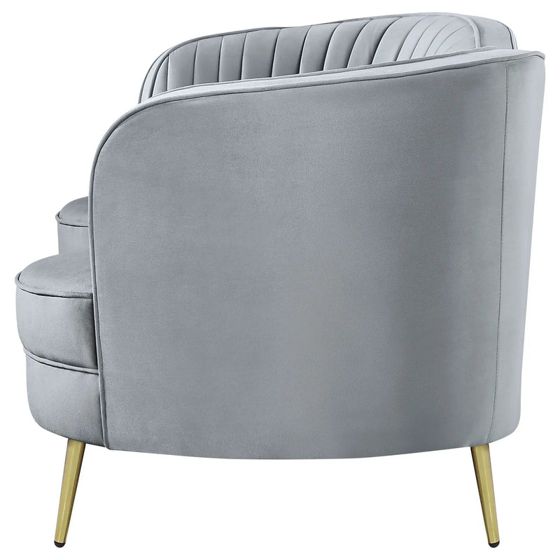 Sophia Upholstered Channel Tufted Loveseat Grey by Unique Piece Furniture