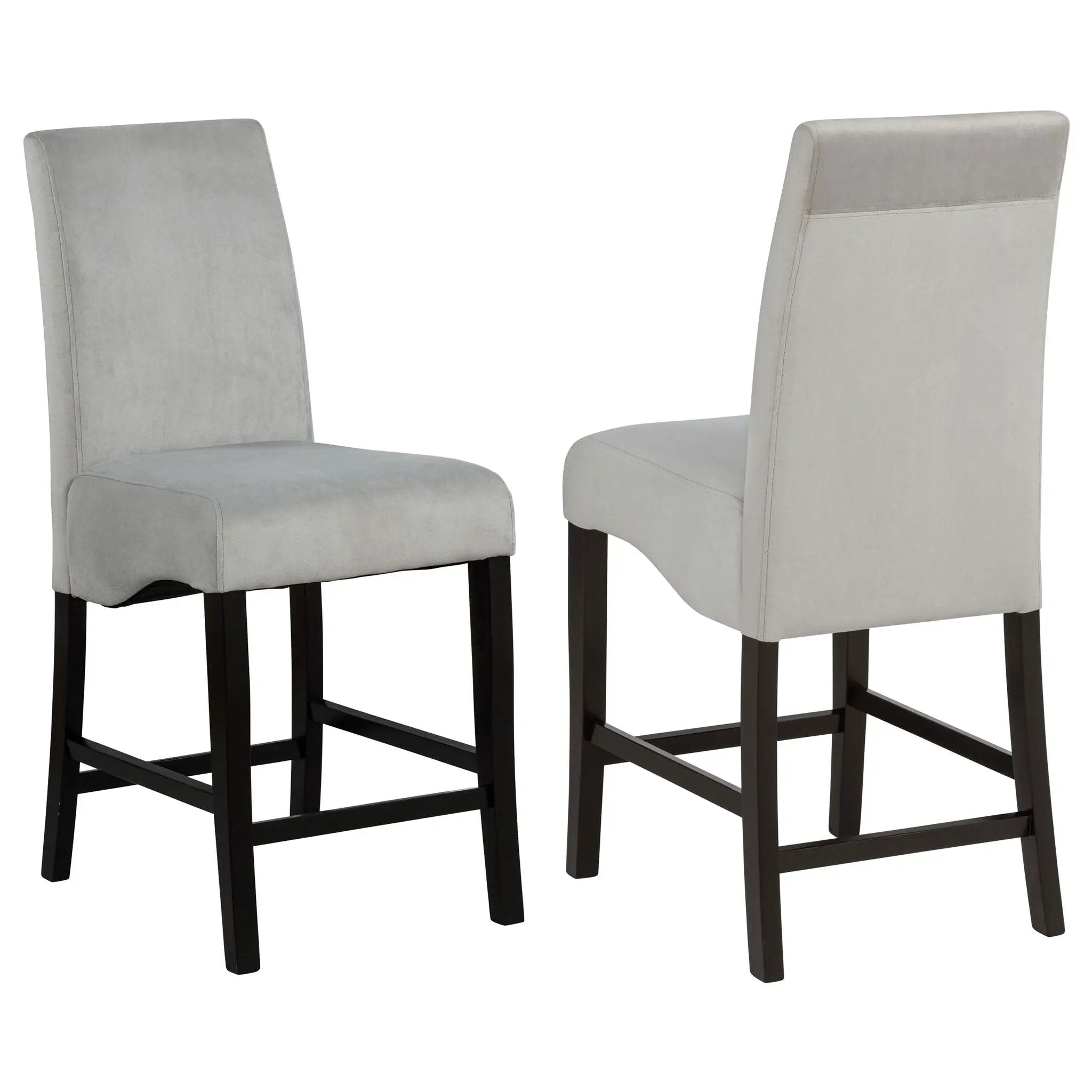 Stanton Velvet Upholstered Counter Chair Grey (Set of 2) by Unique Piece Furniture