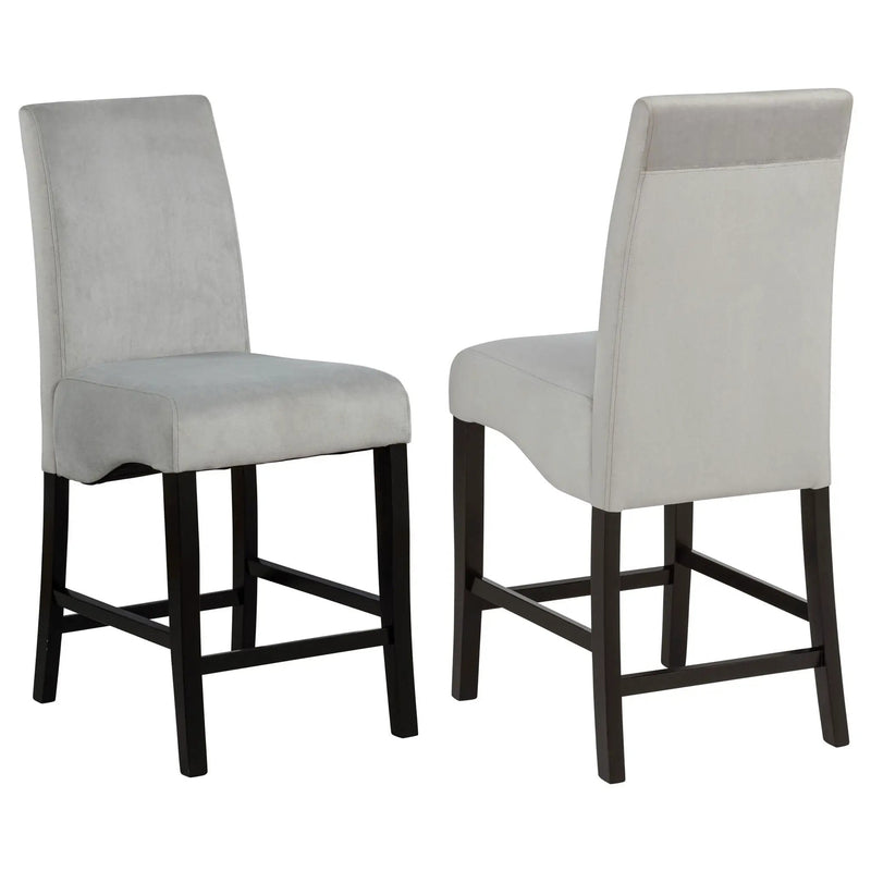 Stanton Velvet Upholstered Counter Chair Grey (Set of 2) by Unique Piece Furniture