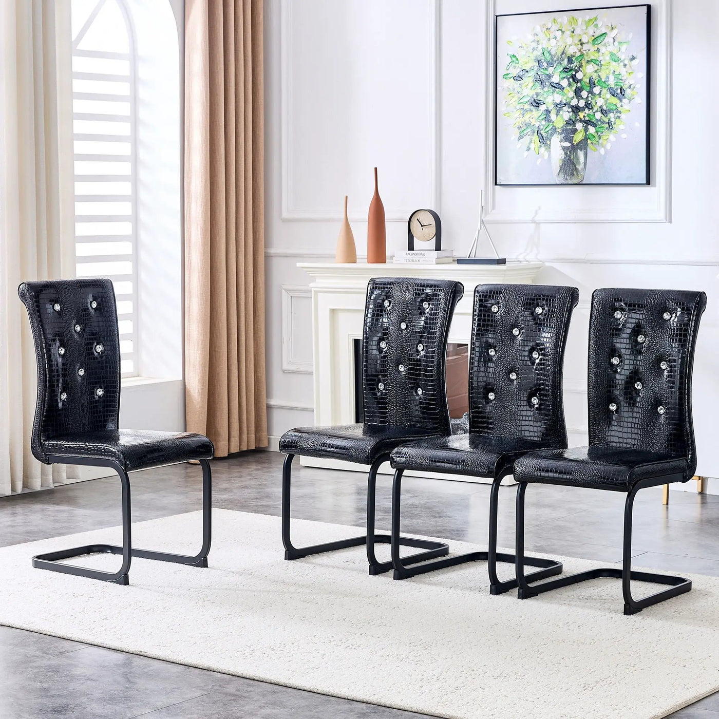 Alligator Skin Upholstered Dining Chairs by HouseOfZazla