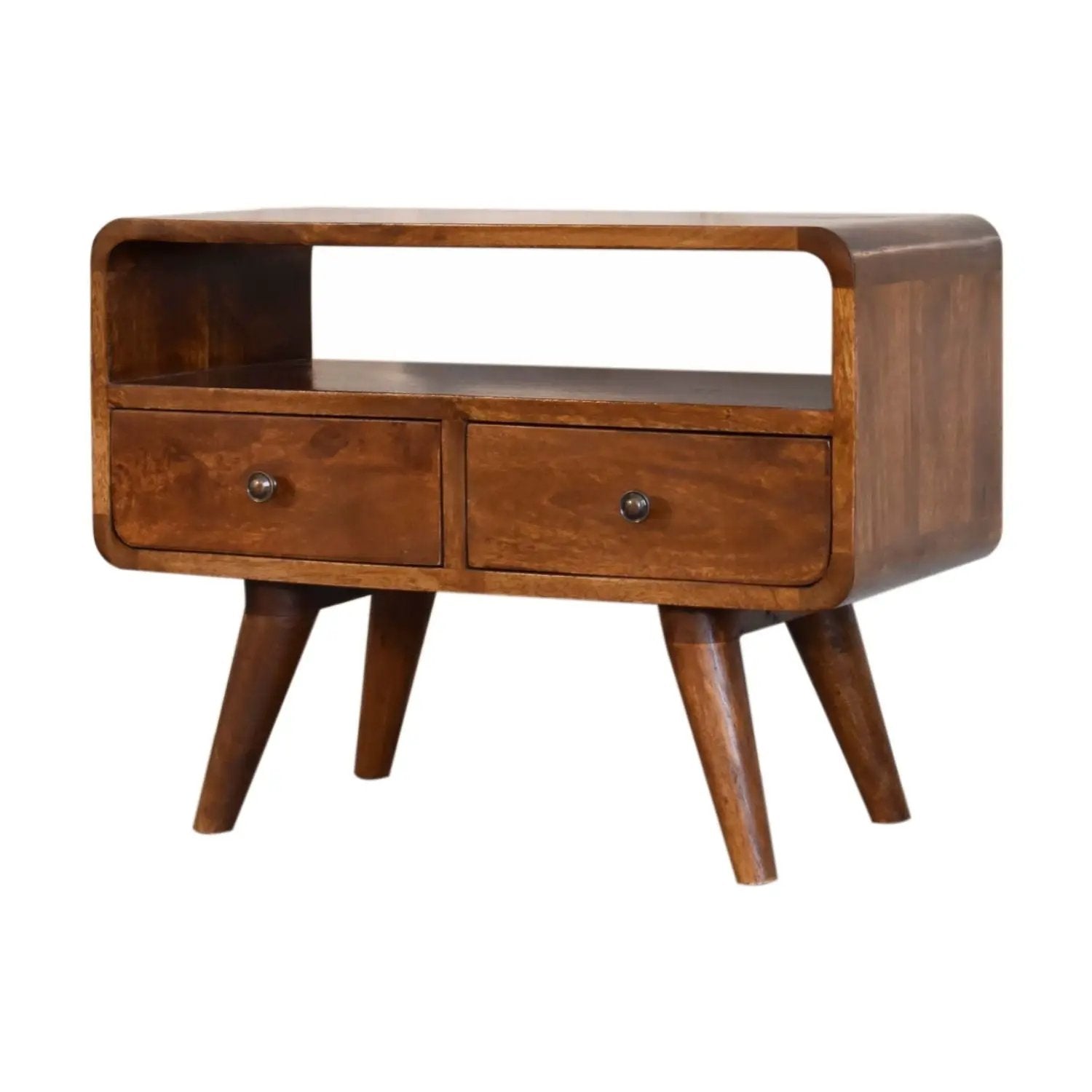 Solid Wood Curved Media Unit by Unique Piece Furniture
