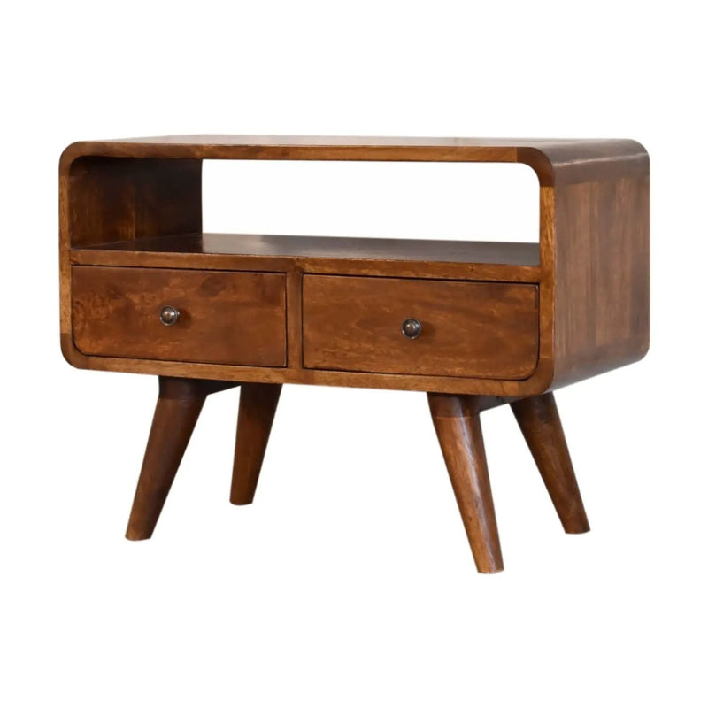 Solid Wood Curved Media Unit by Unique Piece Furniture